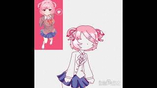 redrawing my natsuki drawing!! #gacha #ddlc #natsuki #youtubeshorts