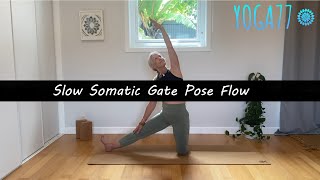 32 Minute Slow Somatic Vinyasa Flow Focusing On Gate Pose Ends In Letting Go, Stillness & Meditation