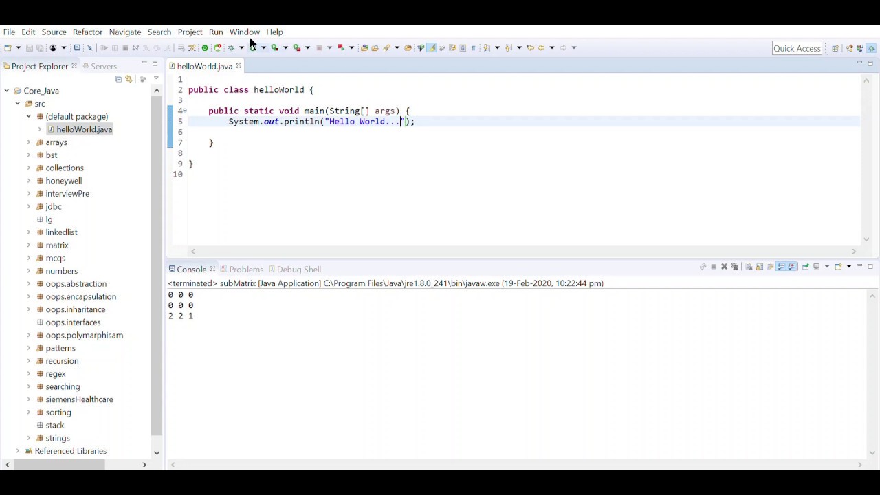 01.Hello World Program In Java Using Eclipse - YouTube