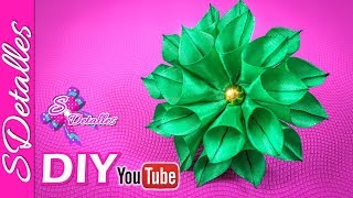 🙋 Ribbon flower ... EASY? 🌺 | Video # 163 | SDetalles |