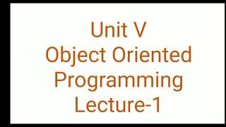 DBATU/TY.Btech (E&Tc)/Python/Unit V/ Object Oriented Programming/Lecture-1.