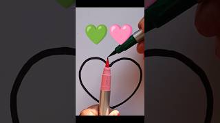 💚🩷Heart#@EasytoDraw84#shorts#youtubeshorts#viralvideo#shortvideo#shortsfeed#art