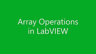 Simple Array Operations in LabVIEW