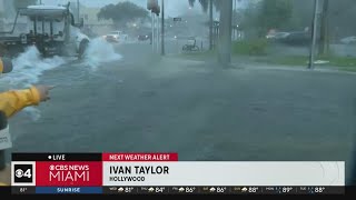 Heavy rain floods Hollywood streets