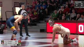 149lbs Mitch Moore (Oklahoma) vs Sam Hillegas (West Virginia)