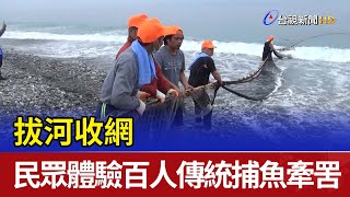 拔河收網 民眾體驗百人傳統捕魚牽罟