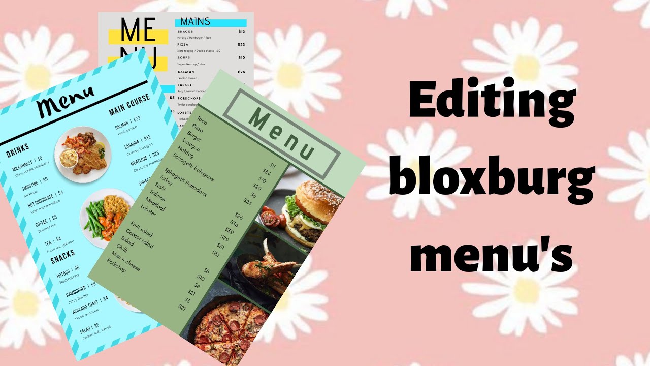 Making Bloxburg Menu's - YouTube