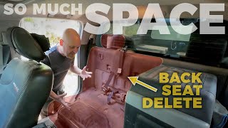 Back seat delete on Nissan Frontier & my (shoddy) DIY storage build in its place