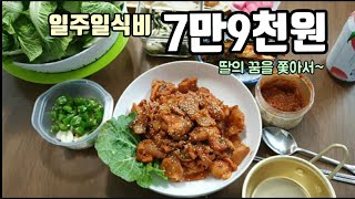 [알뜰한가계부] #116 짠순이엄마지만 아이들 위해선 지갑이 열립니다 / 제육볶음, 목살김치찌개, 능이백숙, 닭매운탕