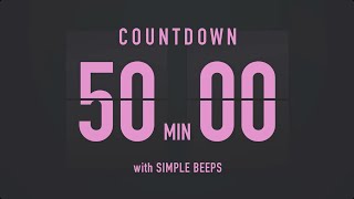 50 Minute Countdown Timer โณ Flip Clock with Simple Beeps ๐๐ค