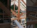 Timber frame roof Joist. Cabin Construction