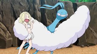 Lillie hates diving into the pool Pokemon Sun and Moon Episode 86 English Sub