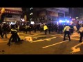 Police and protesters scuffle in Mong Kok, February 8-9 overnight