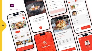 Food App UI/UX Design | Food Ordering Mobile App Design | Adobe XD Tutorial