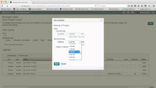 Using the Manage Dates Tool