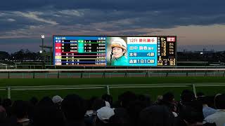 2023/12/16 中山競馬12R 田中勝春騎手が勝利したレースの払戻金アナウンス