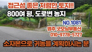 (1081) 소자본으로 귀농을 계획하시는 분, 교통이 편리한 도심지 인근의 저렴한 토지