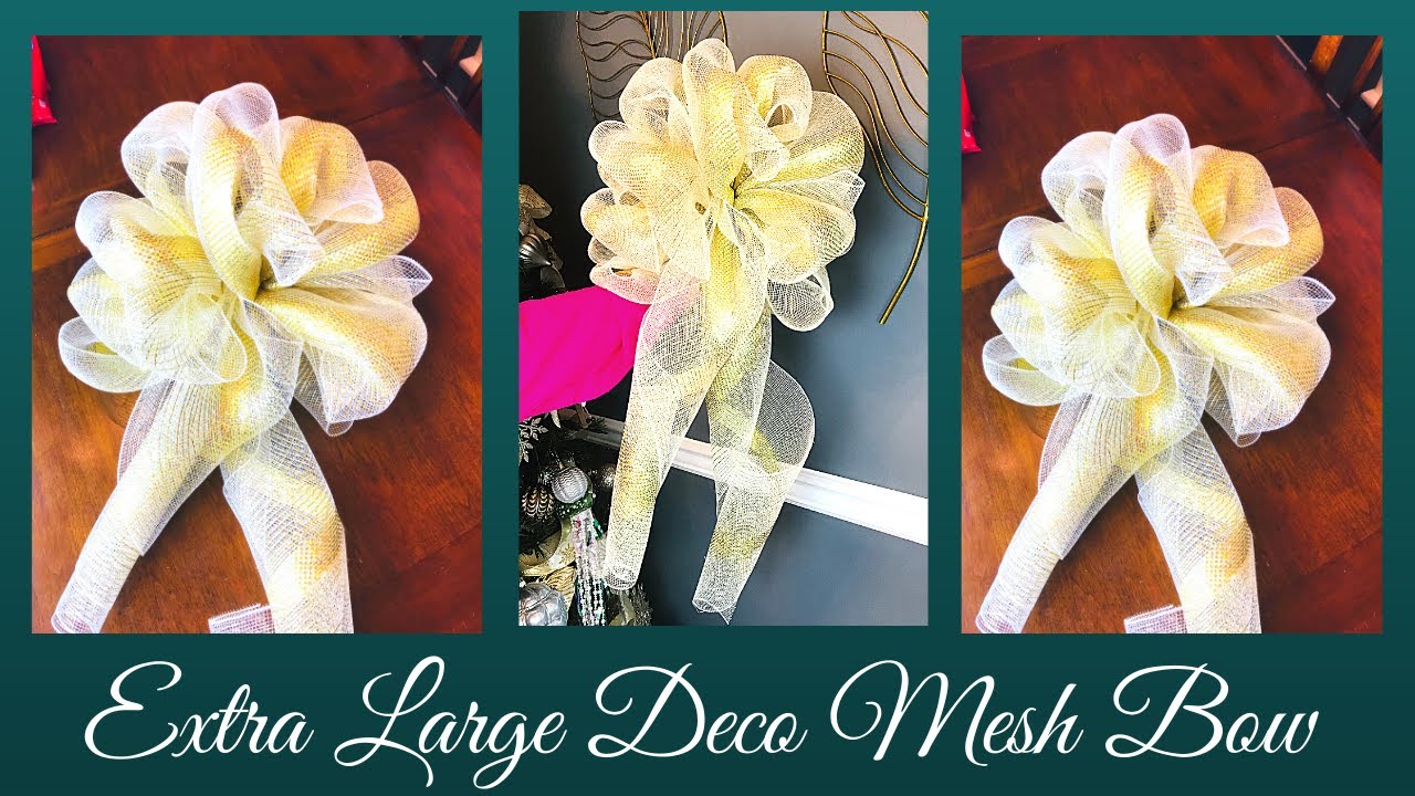 EXTRA LARGE DECO MESH BOW DIY ️ EASY TO MAKE PERFECT FOR CHRISTMAS ...