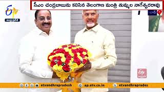 సీఎంని కలిసిన తెలంగాణ మంత్రి తుమ్మల నాగేశ్వర్రావు | Telangana Minister Thummala Met CM Chandrababu