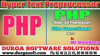 Web Devlopment|Php (Hyper Text Preprocessor)|File Functions Part - 2 by Manideep