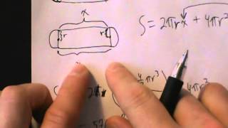 Calculus I - Applied Optimization - Example 5 - Minimize Surface Area