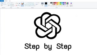 How to draw ChatGPT logo in Ms Paint with tricks for Beginners | Easy ChatGPT logo drawing tutorial
