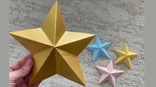 【かんたんおりがみ】クリスマスツリーの上にも飾れる星｜Origami star