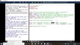 mad lib story using python