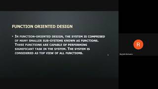 Detailed Design and Development (Function Oriented Design)