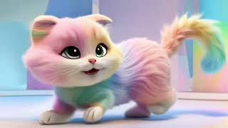 Cute Rainbow Cat Dancing: Hilarious Kitten Performance That Will Make You Smile!