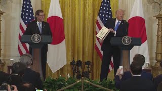 President Trump hosts Japan's prime minister at the White House