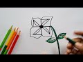 วาดรูปดอกไม้ง่ายๆ เทคนิคการวาดรูป วาดรูปจากตัวเลข how to turn swastik into a cute flower