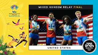 US team gets it in the mixed 4x400m relay 🫡 | World Athletics Relays Bahamas 24