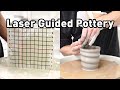 Throwing Swirly Mugs to a Laser Guide - Satisfying Pottery ASMR