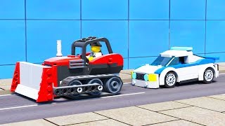 LEGO Bulldozer Bank Robbery - Police Car Fail