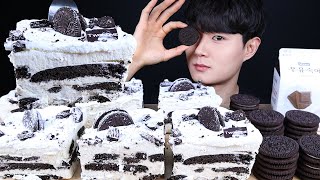 투썸플레이스 아이스박스 케이크 오레오 먹방ASMR MUKBANG CHOCOLATE ICE CREAM \u0026 OREO CAKE オレオチョコアイスクリームケーキ eating sounds