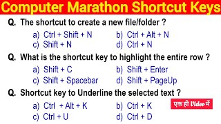 All Computer Shortcut Keys | Windows, MS Word, Excel, PowerPoint | Important Questions