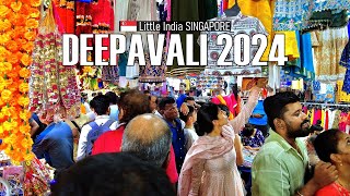 Huge Crowds on Eve of Deepavali 2024 | Little India, Singapore 🇸🇬 - Virtual Walk [4K]