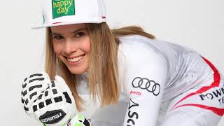 Katharina Liensberger , Austrian alpine skier at slalom at the Winter Olympics in Pyeongchang,