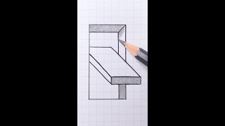 How to Draw - Easy 3D Window Illusion - Trick Art #shorts