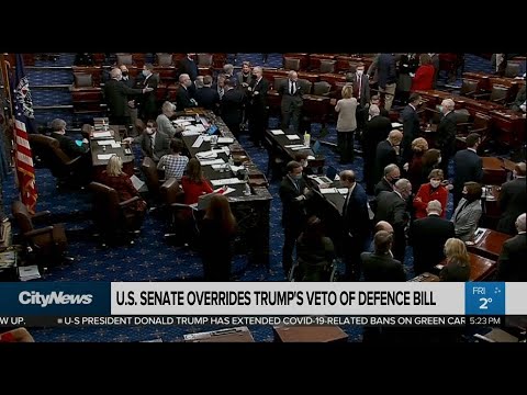 U.S. Senate Overrides Trump's Veto Of Defence Bill - YouTube