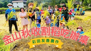 #收割稻米 #金山區 #辦桌 金山秋收割稻吃辦桌 彩田友善農作 2022