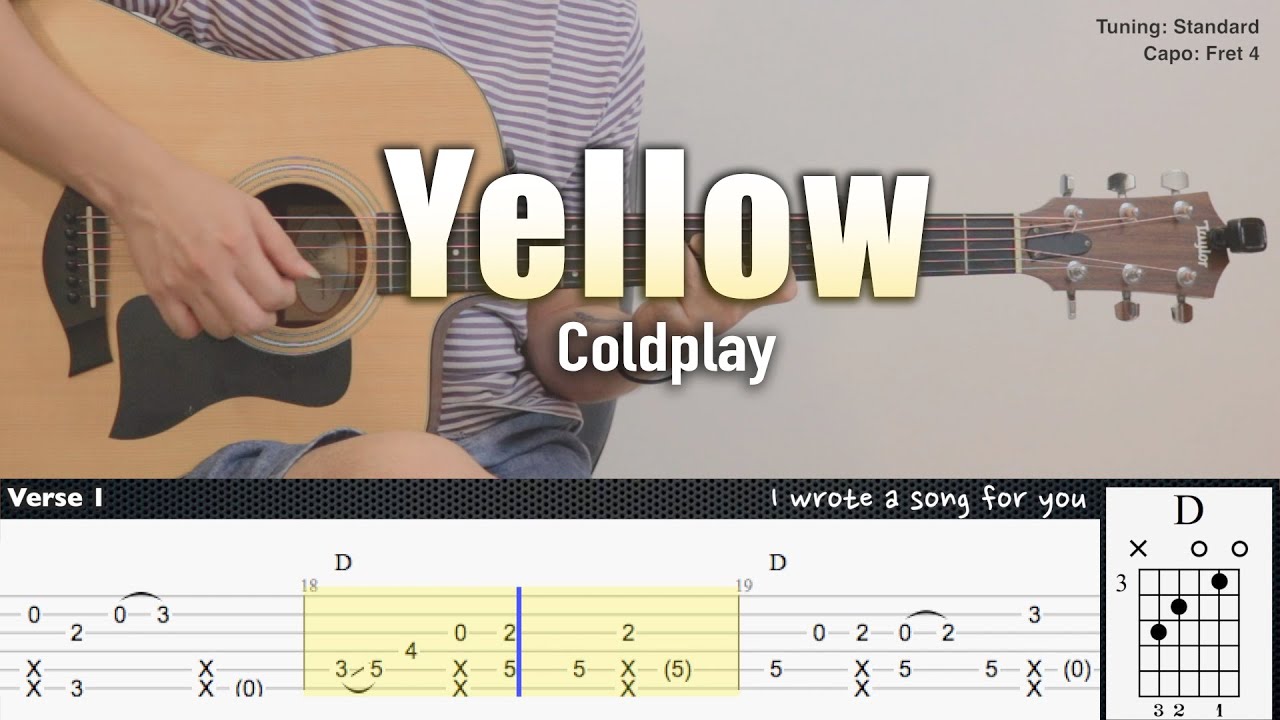 Guitar Chords Yellow Coldplay