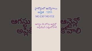 High court లో 12th అర్హతతో పోస్టుల భర్తీ|High court recruitment 2024|latest jobs in Telugu #short