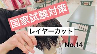 【トータルビューティー】美容師国家試験　レイヤーカット⑭《名古屋文化短期大学 NFCC》