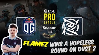 FlameZ wins a hopeless round on Dust 2, OG vs NIP, ESL Pro League Season 14