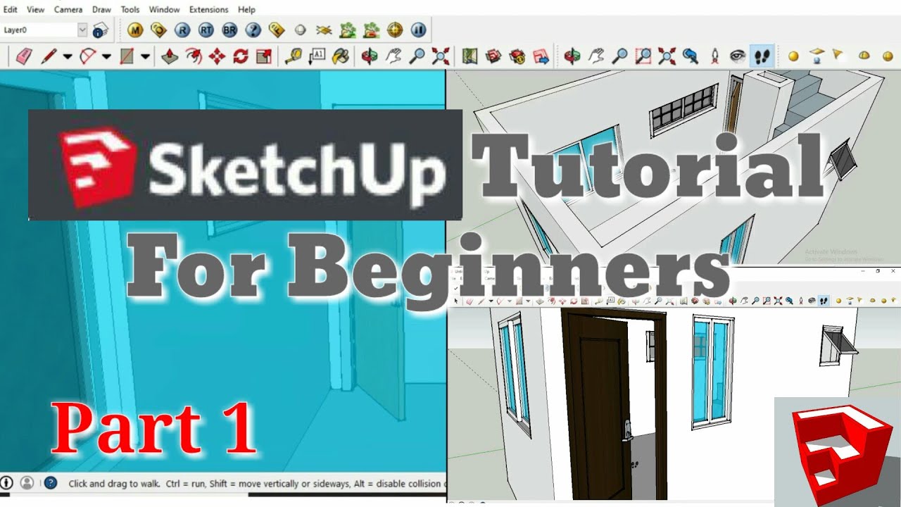 SketchUp TUTORIAL FOR BEGINNERS Part 1 - YouTube