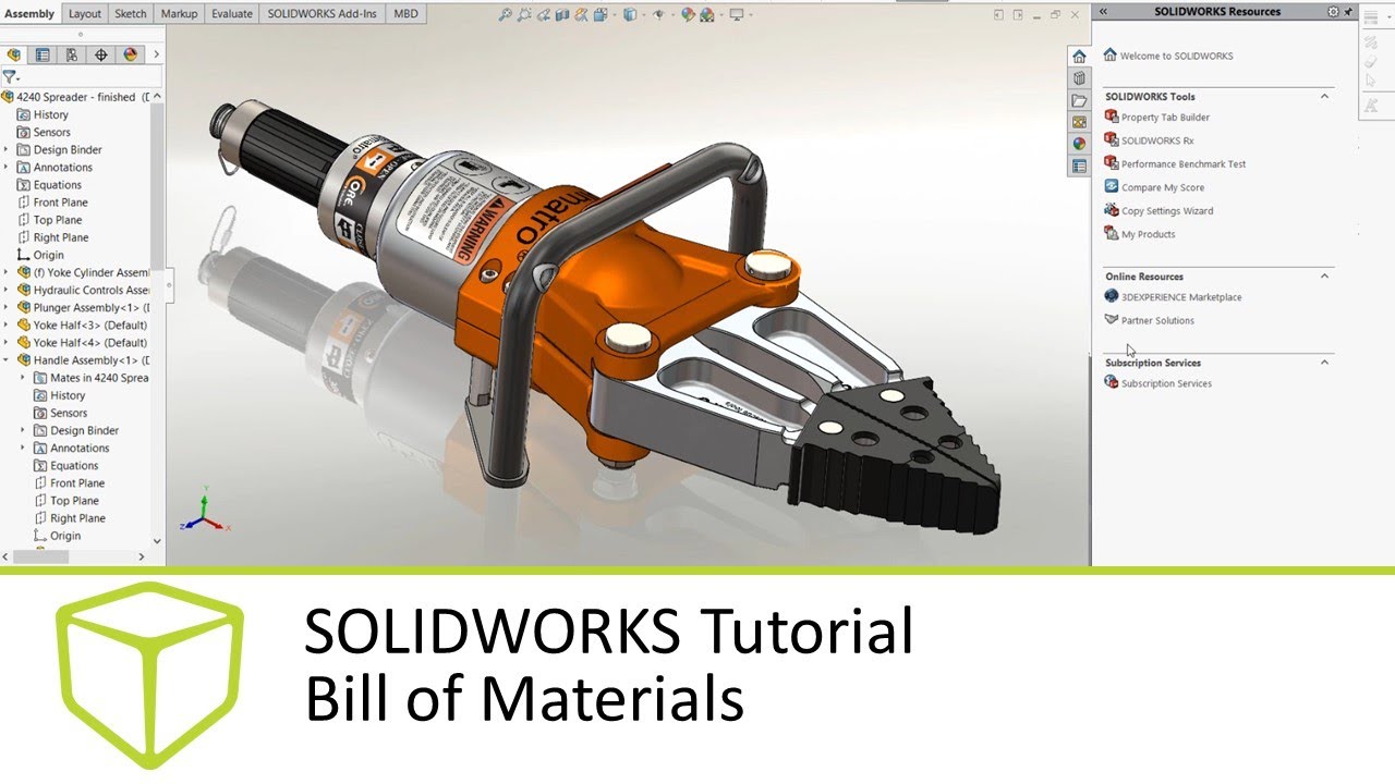 Solidworks Exploded View Drawing Tutorial Bill Of Material All In One ...