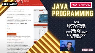 Java programming for newcomers Java 1 Class Object Attribute and Method PBO Matrix