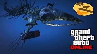 GTAOnline Mysterious skeleton floating under the ocean/Esqueleto misterioso flotando bajo el oceano.